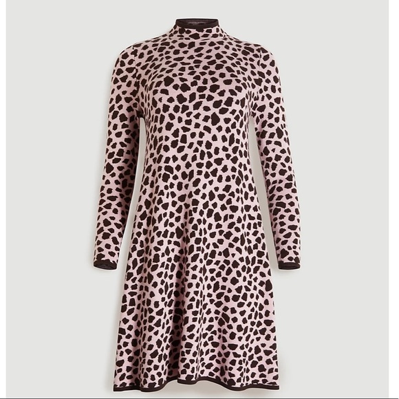 NWT• Ann Taylor Animal Jacquard Sweater Dress - Picture 2 of 5